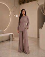 Nahla Taupe Purple Co Ord Set
