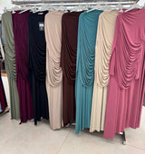 Ruched Cape Top and Wide Leg Cotton Trouser Set