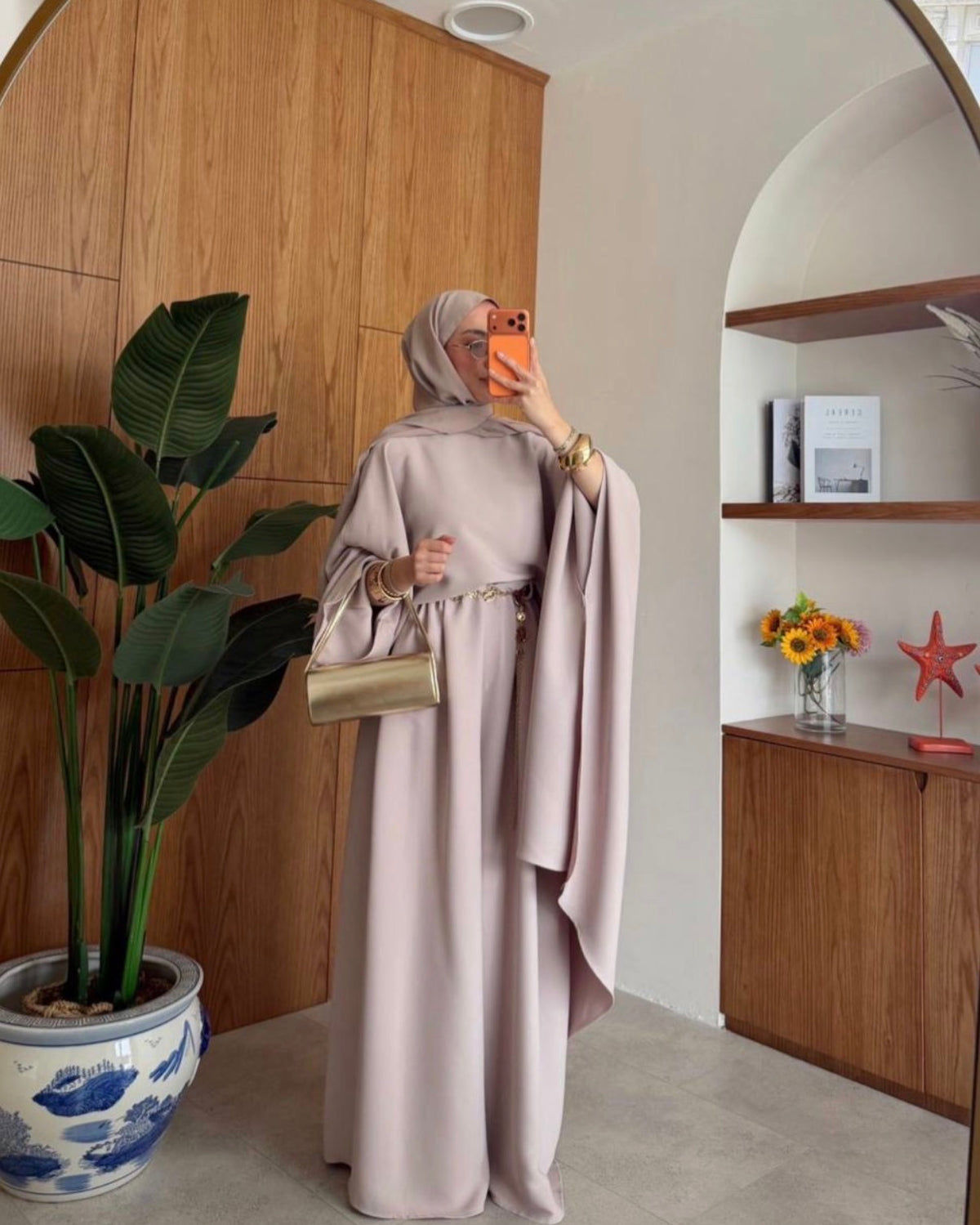 Cotton Asymmetric Cape Top and Wide Leg Trouser Set