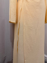 Butter Yellow Ruched Waist Modest Maxi Dress