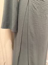 Charcoal Grey Ruched Waist Linen Maxi Dress