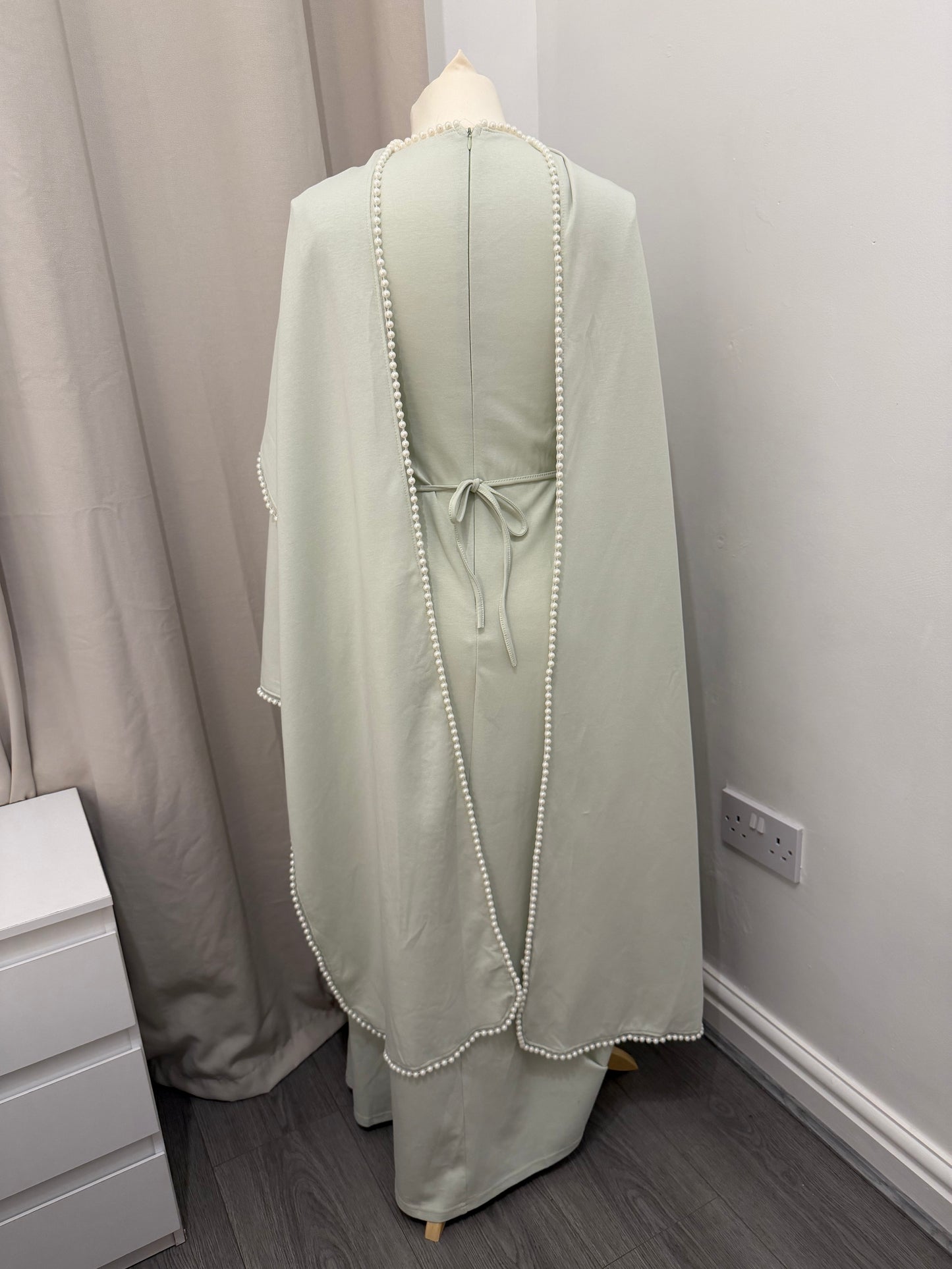 Pearl Cape Abaya Maxi Dress