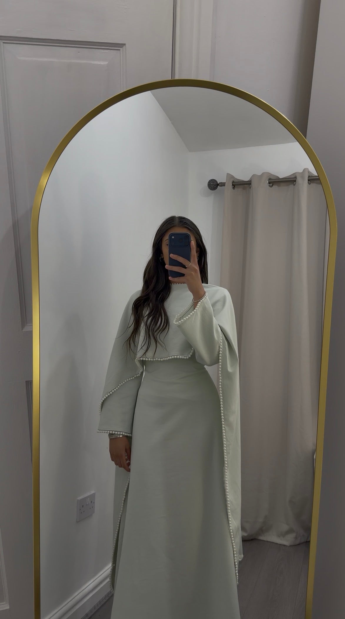 Pearl Cape Abaya Maxi Dress