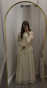 Butter Yellow Chiffon Ruffle Maxi Dress
