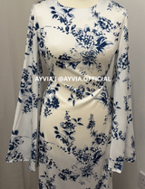 Yasmin Blue Floral Abaya