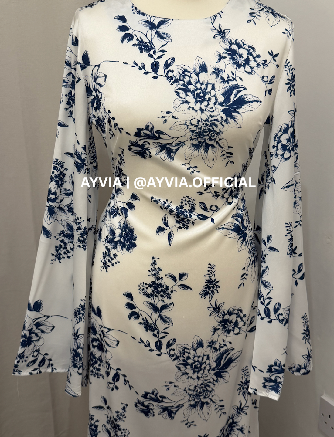Yasmin Blue Floral Abaya