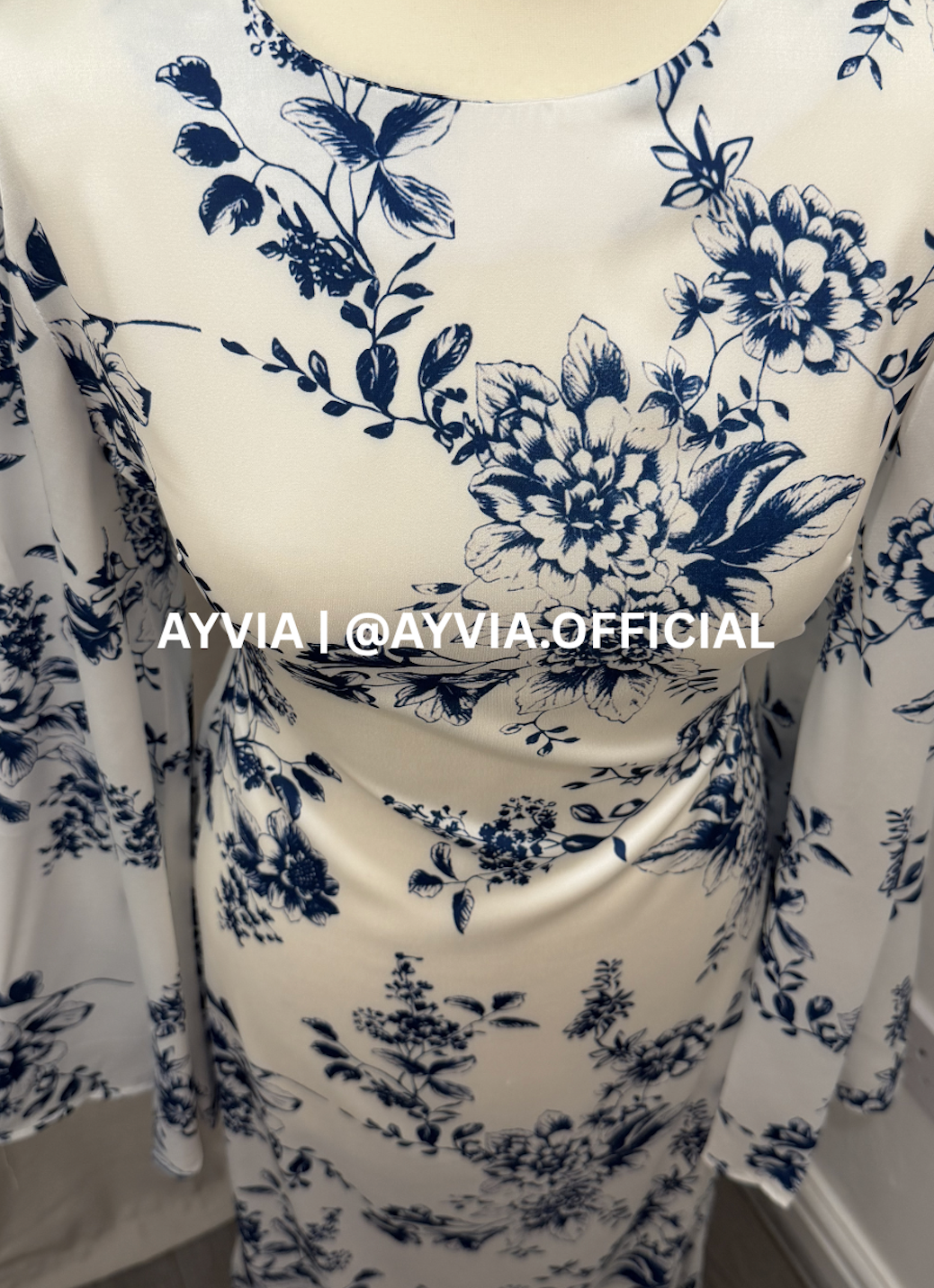 Yasmin Blue Floral Abaya