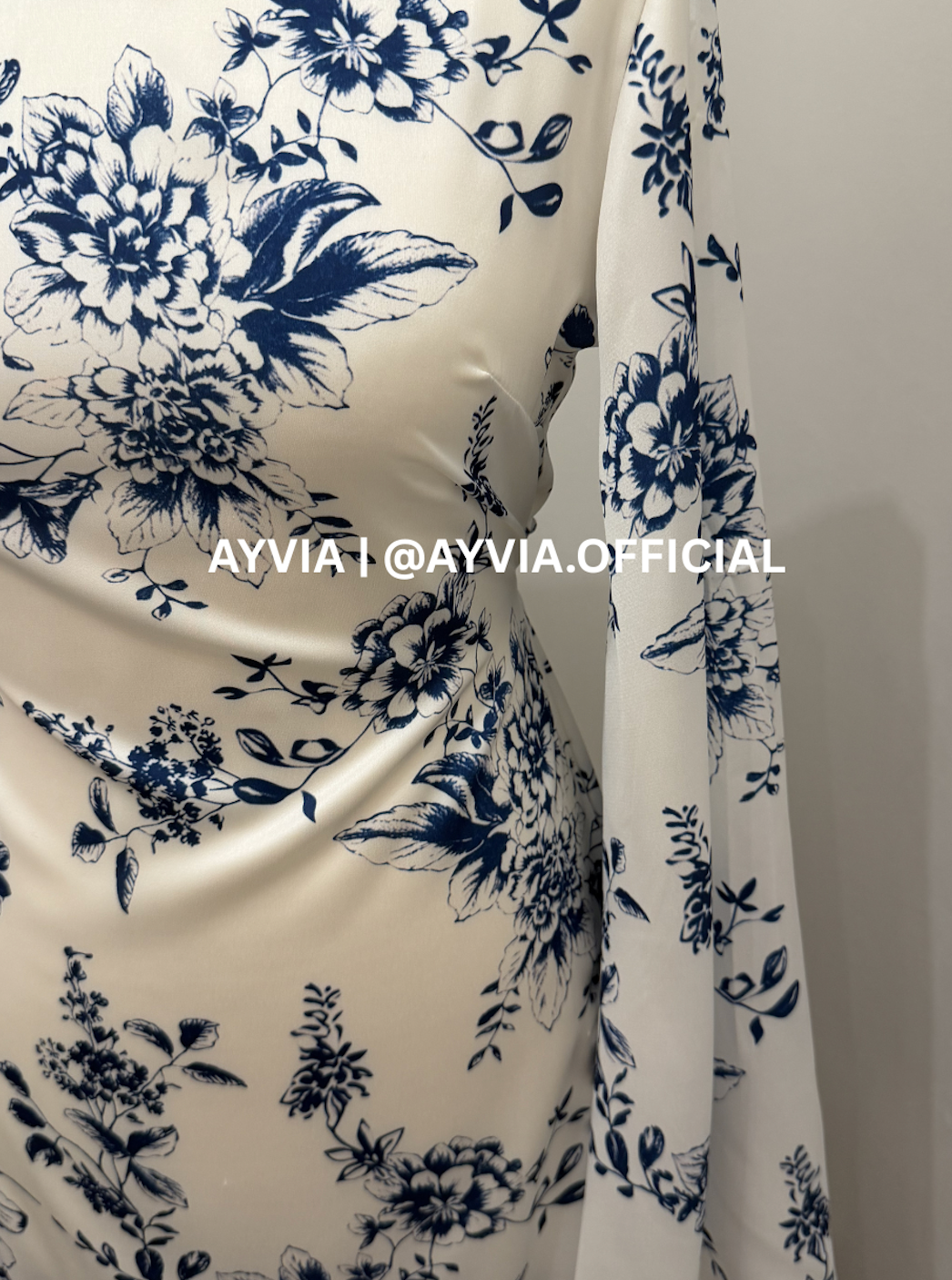 Yasmin Blue Floral Abaya