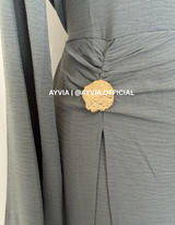 Safa Charcoal Grey Ruched Maxi Dress