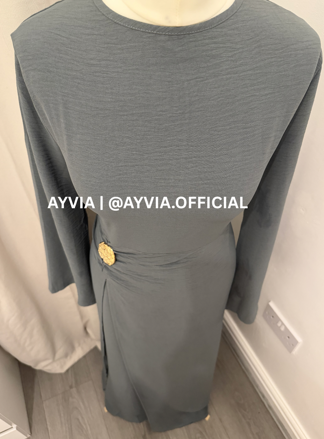 Safa Charcoal Grey Ruched Maxi Dress