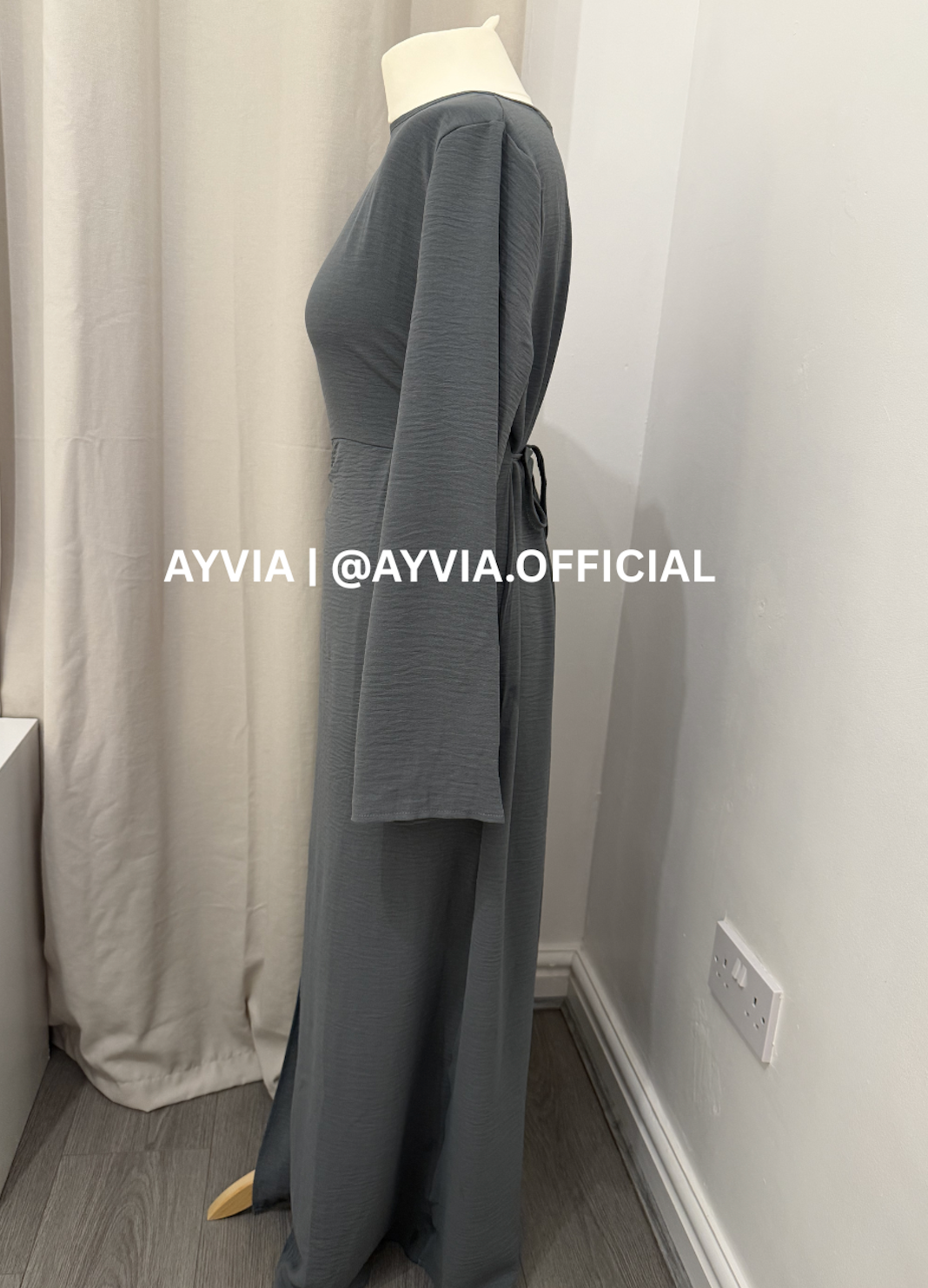 Safa Charcoal Grey Ruched Maxi Dress