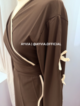 Dalia Chocolate Brown Kimono Abaya