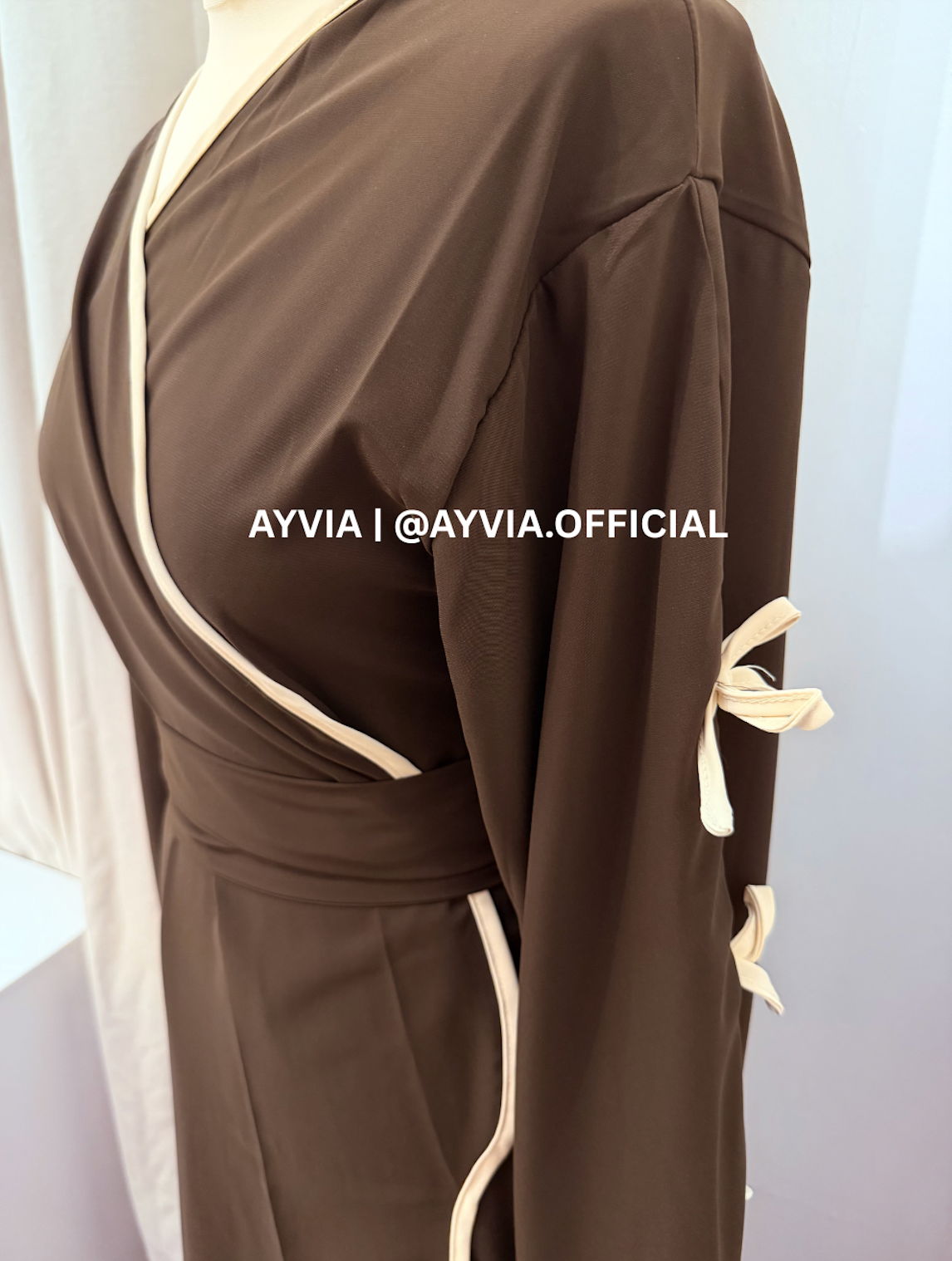 Dalia Chocolate Brown Kimono Abaya