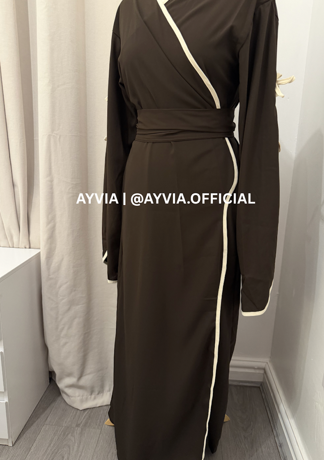 Dalia Chocolate Brown Kimono Abaya