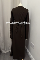 Dalia Chocolate Brown Kimono Abaya