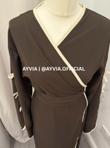 Dalia Chocolate Brown Kimono Abaya