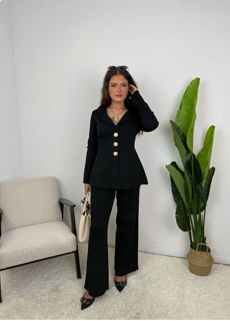 Nayla Gold Button Tailored Co Ord Set