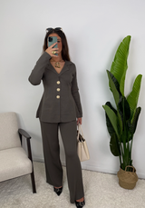 Nayla Gold Button Tailored Co Ord Set