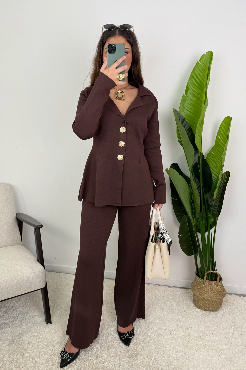 Nayla Gold Button Tailored Co Ord Set