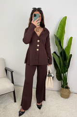 Nayla Gold Button Tailored Co Ord Set