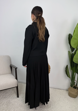 Samira Gold Button Pleated Knit Co Ord Set