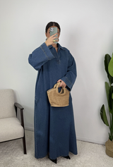 Leina Oversized Cotton Denim Abaya