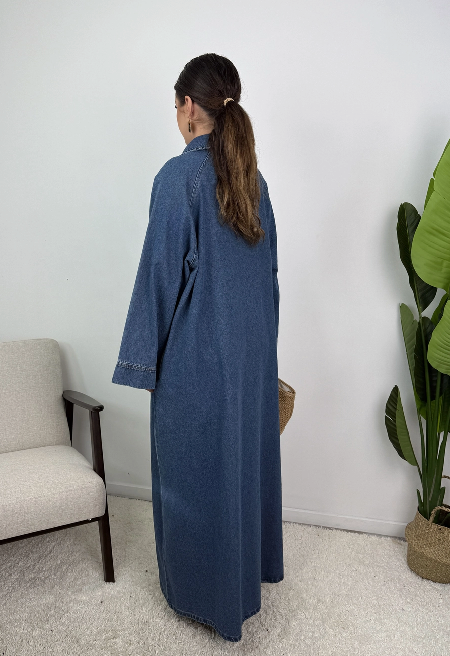 Leina Oversized Cotton Denim Abaya