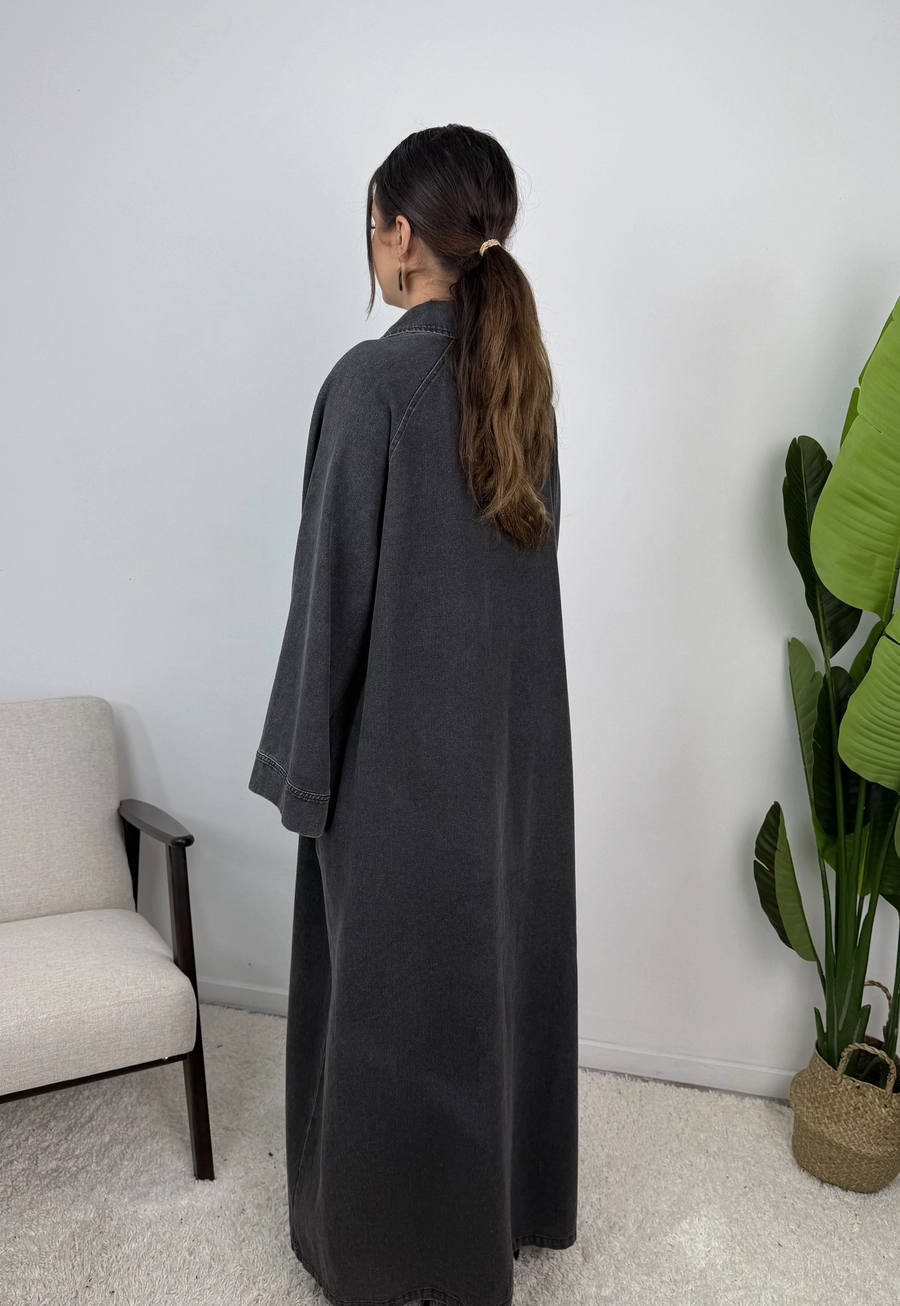 Leina Oversized Cotton Denim Abaya