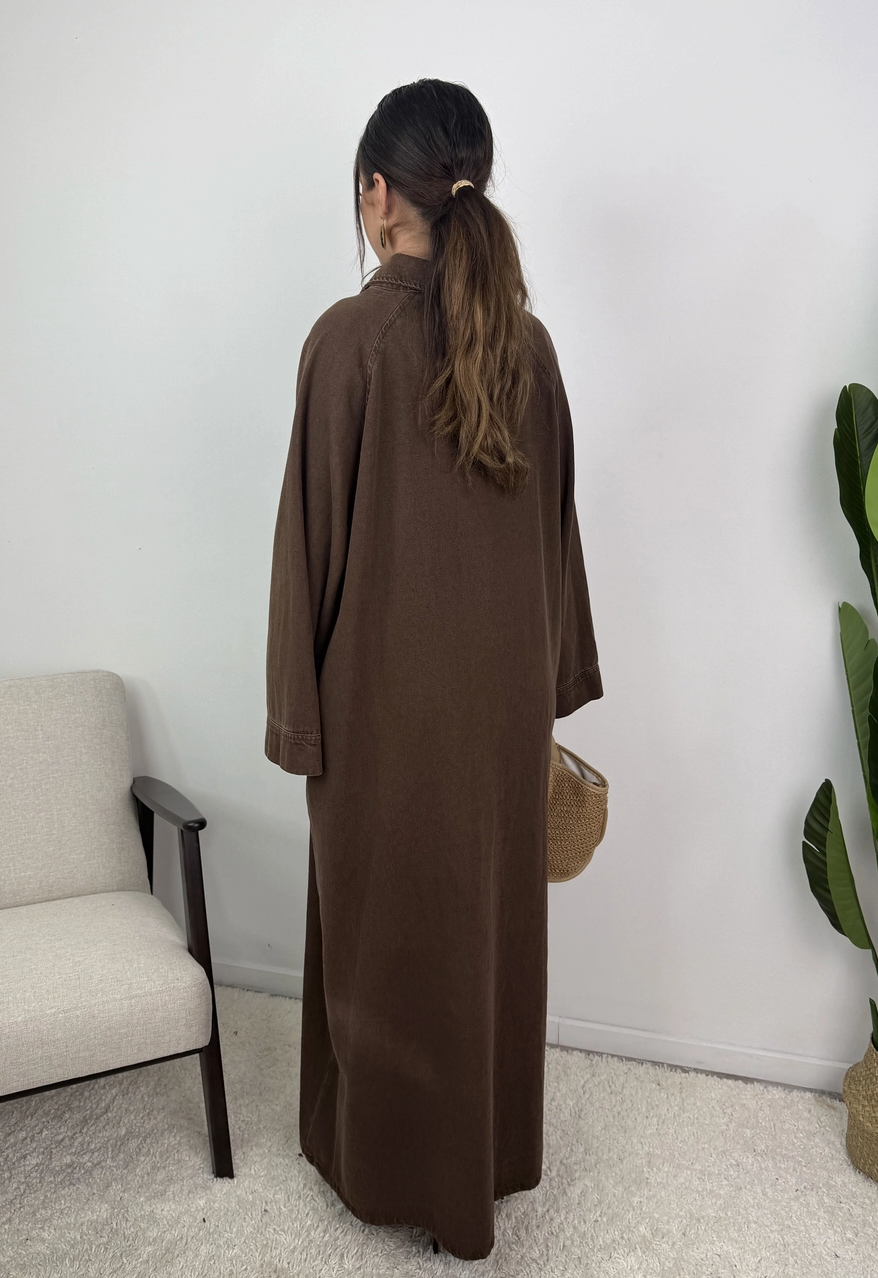 Leina Oversized Cotton Denim Abaya