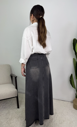 Celia Five Pocket Cotton Denim Maxi Skirt