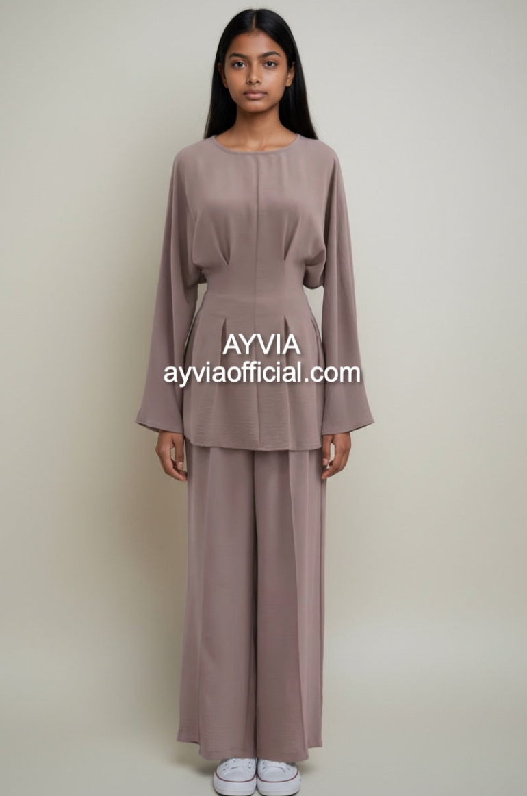 Tie Back Co Ord Set Wide Leg Pants