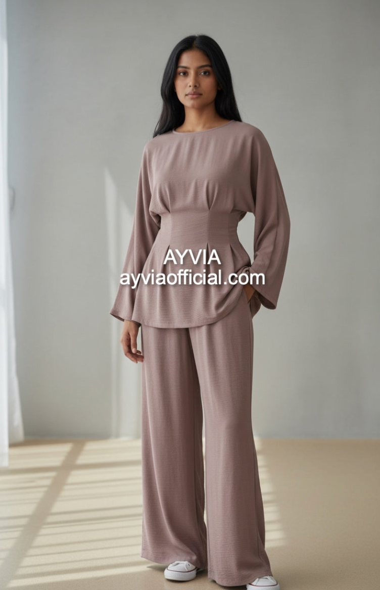 Tie Back Co Ord Set Wide Leg Pants
