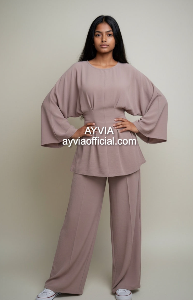 Tie Back Co Ord Set Wide Leg Pants