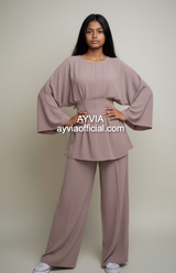 Tie Back Co Ord Set Wide Leg Pants