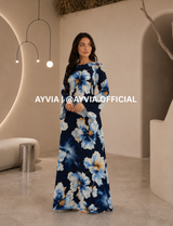 Layla Navy Floral Abaya