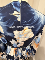 Layla Navy Floral Abaya