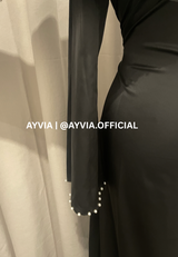 Noor Black Pearl Cape Abaya