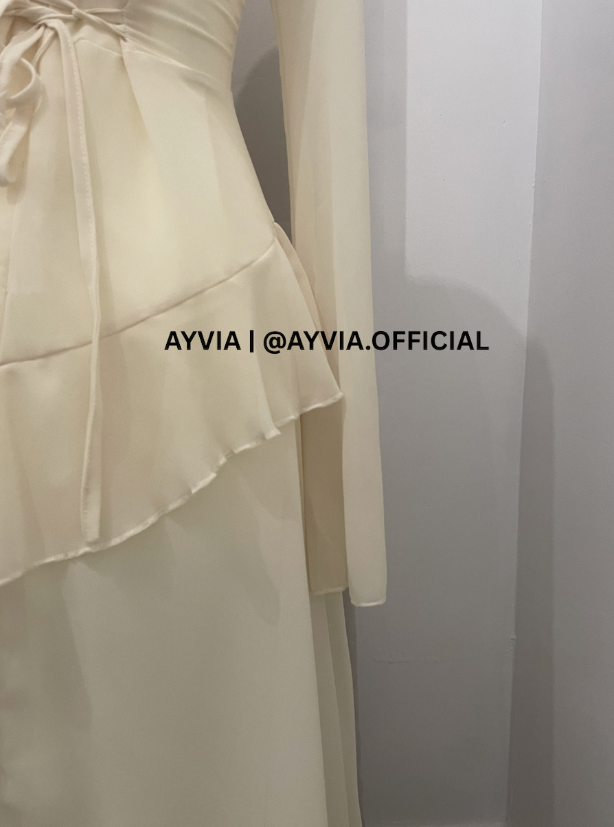 Ayla Butter Yellow Ruffle Maxi Dress