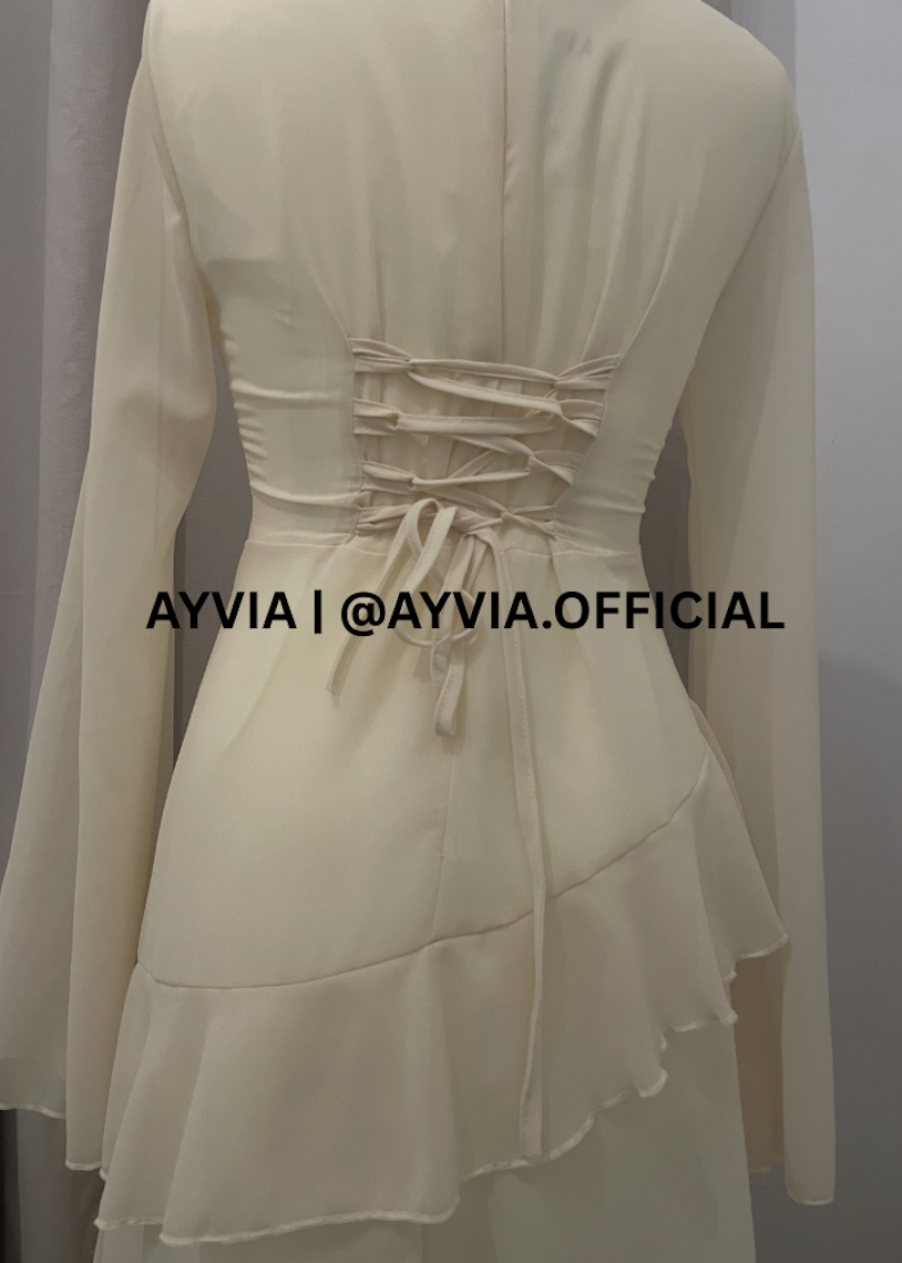 Ayla Butter Yellow Ruffle Maxi Dress