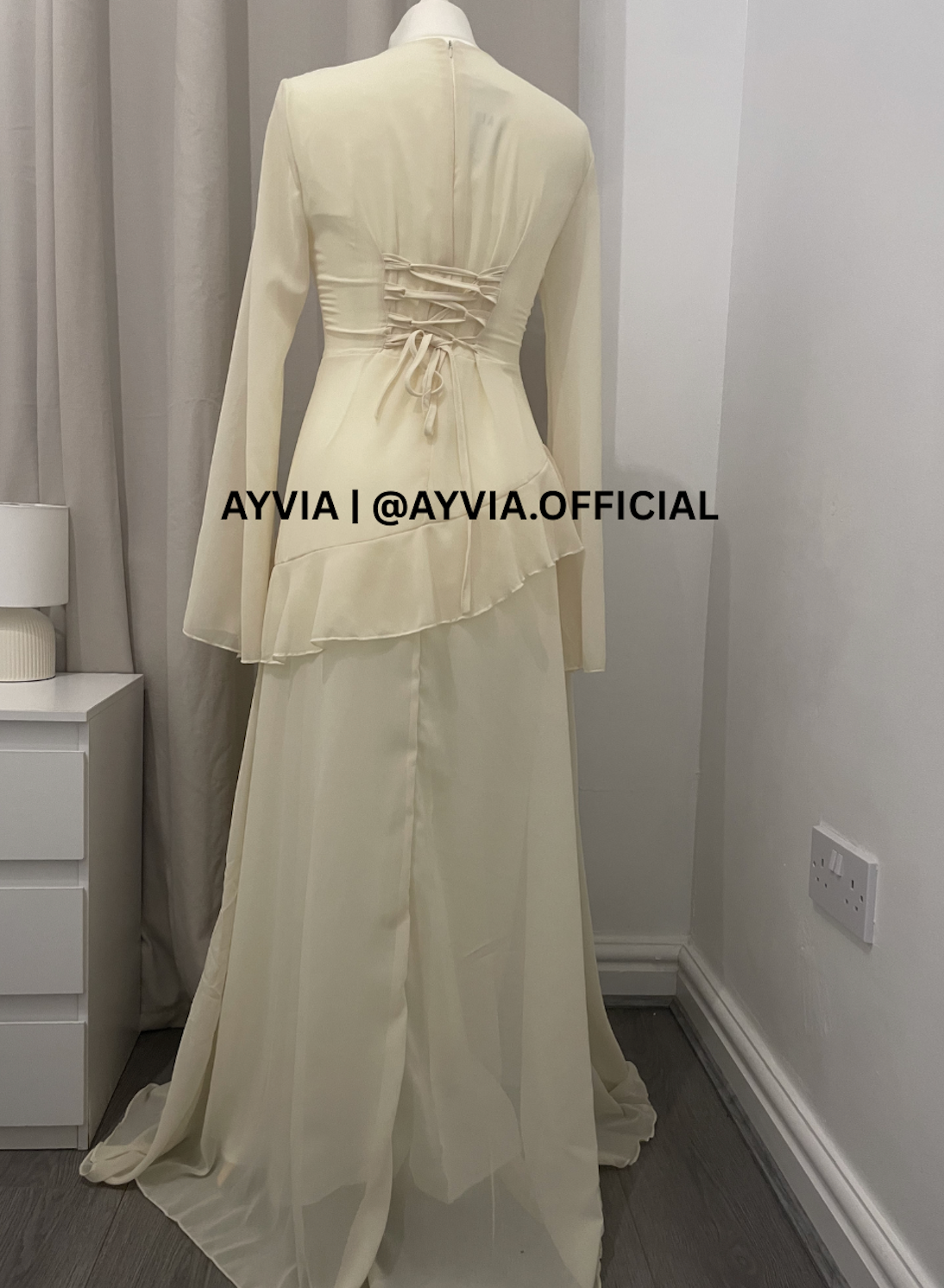 Ayla Butter Yellow Ruffle Maxi Dress