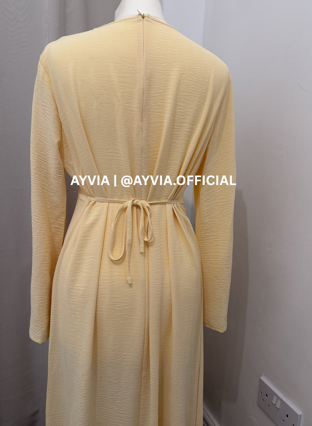 Safa Butter Yellow Ruched Maxi Dress