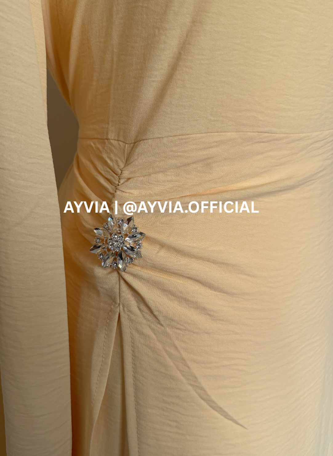 Safa Butter Yellow Ruched Maxi Dress