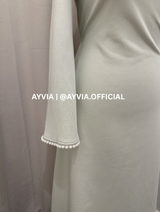 Mira Pastel Green Pearl Cape Abaya