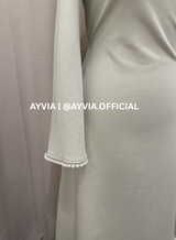 Mira Pastel Green Pearl Cape Abaya