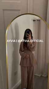 Nahla Taupe Purple Co Ord Set