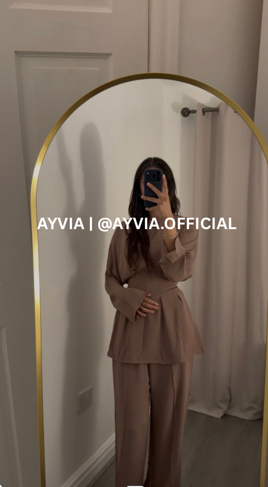 Nahla Taupe Purple Co Ord Set